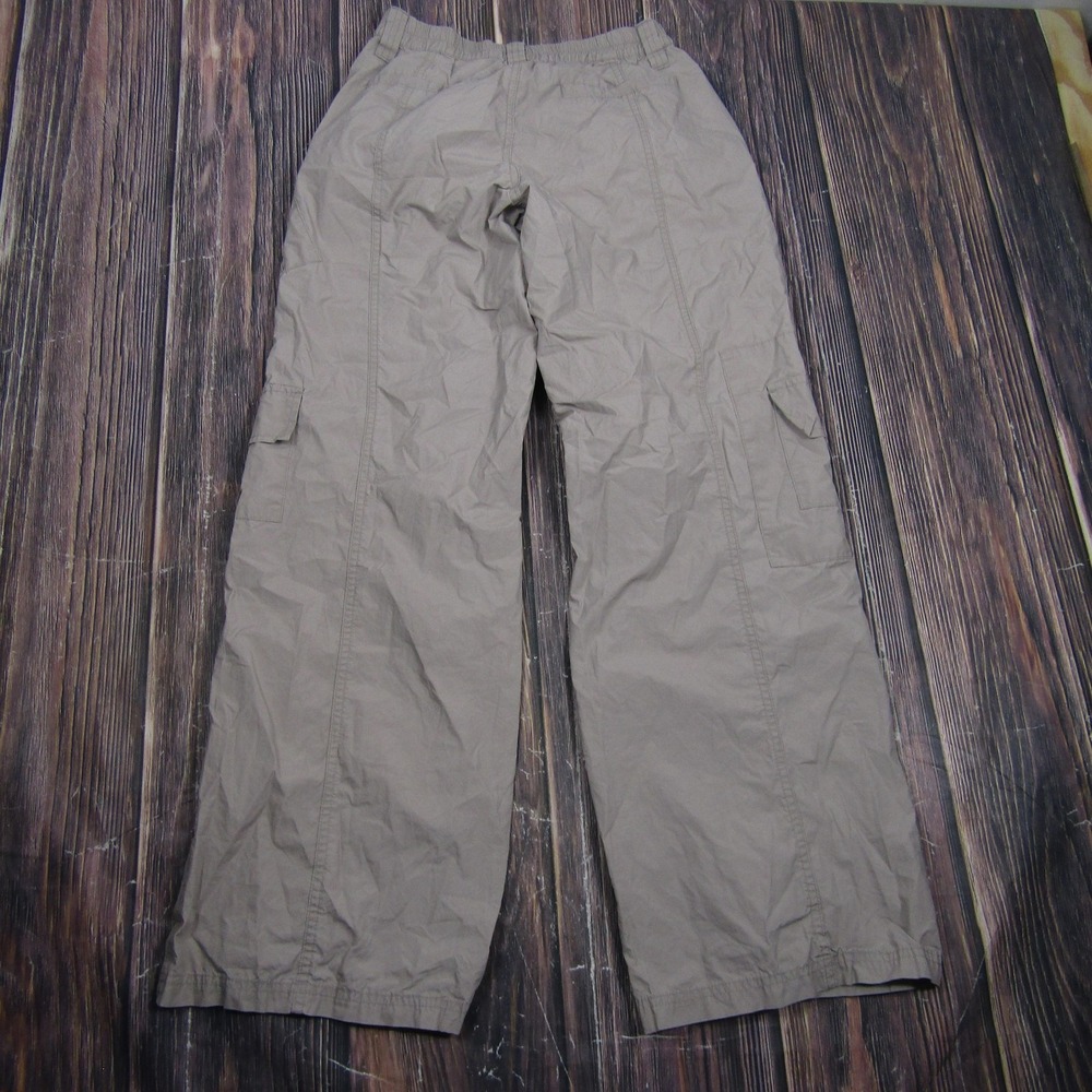 PacSun Pants Womens M Beige Cotton Cargo Twill Elastic Waist Pockets Relaxed Fit - Picture 4 of 8